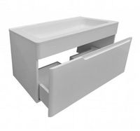 Тумба с раковиной Эстет Kare Luxe 80 ФР-00005718 подвесная Белая — фото 3, Тумбы с раковиной