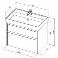 Тумба под раковину Aquanet Nova Lite 75 287895 подвесная Дуб черный — фото 17, Тумбы под раковину