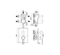 Смеситель для душа Paffoni Rock Хром арт-RO018CR/M — фото 2, Встраиваемые смесители для душа