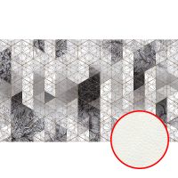 Фреска Ortograf Grafika Natura 31534 Фактура флок FLK Флизелин (4,7*2,7) Белый/Серый/Черный, Геометрия/Цветы — фото 1, Фрески