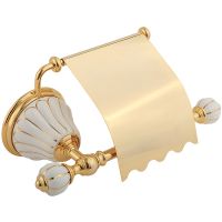 Держатель туалетной бумаги Migliore Olivia 17512 с крышкой Золото Белый — фото 1, Держатели туалетной бумаги