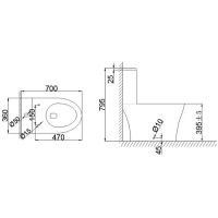 Унитаз моноблок Royce Force RCT-111304WH с сиденьем Микролифт — фото 2, Унитазы