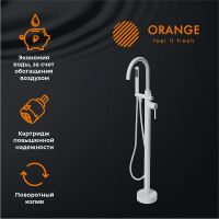 Товар: Смеситель для ванны Orange Steel M99-336w Белый - фото 2 Смеситель для ванны Orange Steel M99-336w Белый — фото 2, Смесители напольные