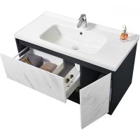 Тумба с раковиной Orans BC-0903 100 9031000 подвесная Dark grey White marble — фото 2, Тумбы с раковиной