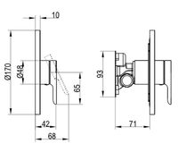 Смеситель для душа Villeroy&Boch O.Novo TVS10435200061 Хром — фото 2, Смеситель для душа