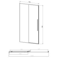 Душевая дверь Vincea Slim-N 140 VDS-4SN140CLGM профиль Вороненая сталь стекло прозрачное — фото 5, Душевые двери в нишу