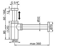 Сифон для раковины Ravak X01800 Белый матовый — фото 6, Сифоны для раковины