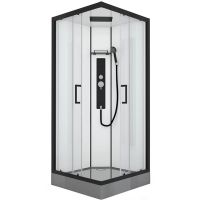 Душевая кабина Black&White Galaxy 8002900 с гидромассажем профиль Черный задняя стенка Белая — фото 1, Душевые кабины