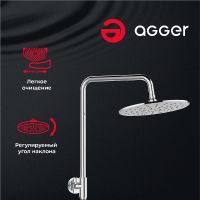 Душевая система Agger Thermo A2451200 Хром — фото 9, Душевые стойки