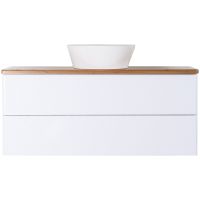 Тумба с раковиной Orange Otto 100 Ot-100TuWOOD+B08-360W подвесная Белая Ясень — фото 1, Тумбы с раковиной