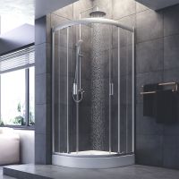 Душевой уголок AM.PM Gem W90G-401-090WT Профиль матовый хром, стекло прозрачное — фото 3, Душевые уголки