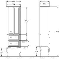 Товар: Шкаф пенал Opadiris Валери 56 00-00007338 Сапфир - фото 3 Шкаф пенал Opadiris Валери 56 00-00007338 Сапфир — фото 3, Мебель для ванной