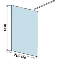 Душевая перегородка WeltWasser WW400 G-1 80 10000002937 профиль Хром стекло прозрачное — фото 3, Душевые перегородки