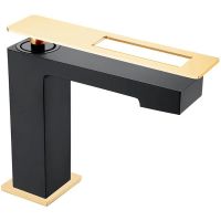 Смеситель для раковины Boheme Q 141-BG Черный Золото — фото 1, Смесители