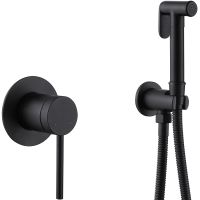 Гигиенический душ со смесителем Abber Emotion AF8825B Черный матовый — фото 1, Гигиенические души