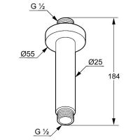 Кронштейн для верхнего душа Kludi A-Qa 66515N0-00 Золото брашированное — фото 2, Кронштейны для верхнего душа