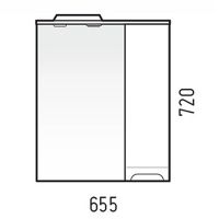 Зеркало со шкафом Corozo Лея 65/С SD-00001508 с подсветкой Белое с механический выключателем — фото 5, Мебель для ванной