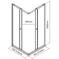 Душевой уголок Maybah Glass MGY-1327-5 900x900x1950 раздвижной профиль Хром матовый стекло сатиновое — фото 4, Душевые уголки