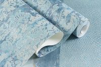 Обои Артекс Dieter Langer Fusion 10443-03 Винил на флизелине (1,06*10,05) Синий/Голубой, Дамаск — фото 2, Обои для стен