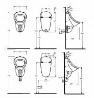 Писсуар beWash Eri 37108201 подвесной с внешним подводом воды — фото 2, Писсуары