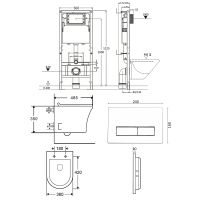 Товар: Комплект унитаза с инсталляцией Orange CI01-100W+APB244 с сиденьем Микролифт и Черной матовой клавишей смыва - фото 14 Комплект унитаза с инсталляцией Orange CI01-100W+APB244 с сиденьем Микролифт и Черной матовой клавишей смыва — фото 14, Комплекты унитаз + инсталляция