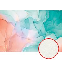 Фреска Ortograf Fluid art 33648 Фактура флок FLK Флизелин (4*2,7) Бирюзовый/Розовый, Абстракция — фото 1, Фрески