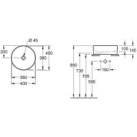 Раковина-чаша Villeroy&Boch Collaro 40 4A1840R1 Альпийский белый — фото 9, Раковины накладные