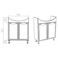 Товар: Тумба под раковину VIANT Лима 70 VLIM70BA-T2ST Белая - фото 5 Тумба под раковину VIANT Лима 70 VLIM70BA-T2ST Белая — фото 5, Тумбы под раковину