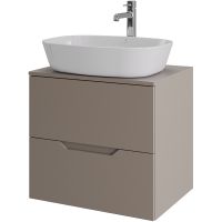 Тумба с раковиной Orange Line 60 Li-60TuLMDF+B08-500W подвесная Латте матовый — фото 1, Тумбы с раковиной