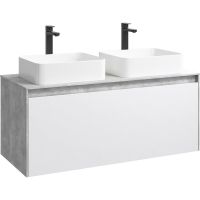 Корпус тумбы под раковину Aqwella 5 Stars Mobi 120 MOB0112BS подвесной Бетон светлый — фото 1, Мебель для ванной