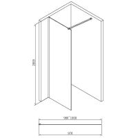 Душевая перегородка Abber 100x200 профиль Черный стекло прозрачное арт-AG61100B — фото 3, Душевые перегородки