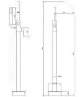 Смеситель для ванны Abber Wasserfall Хром арт-AF8615 — фото 3, Смесители напольные