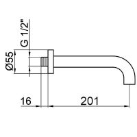 Излив для смесителя Webert Elio AC0371345 Никель матовый — фото 2, Комплектующие для душевого оборудования
