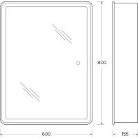 Зеркальный шкаф BelBagno Marino 60 SPC-MAR-600/800-1A-LED-TCH с подсветкой Белый — фото 13, Зеркальные шкафы в ванную