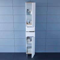 Шкаф пенал СанТа Лондон 30 524008 Белый — фото 4, Пеналы для ванной комнаты