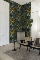 Обои Grandeco Asperia A 55801 Винил на флизелине (0,53*10,05) Бирюзовый/Зеленый, Листья/Цветы — фото 2, Обои для стен