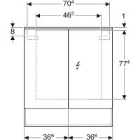 Зеркальный шкаф Geberit Acanto 75 500.645.00.2 с подсветкой Дуб мистик — фото 13, Зеркальные шкафы в ванную