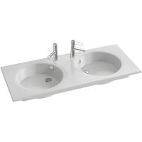 Раковина Jacob Delafon Odeon Rive Gauche 120 EXAT112-Z-00 двойная Белая — фото 1, Раковины подвесные