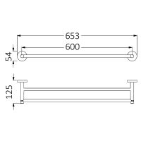 Полотенцедержатель Timo Saona 13056/17 двойной Золото матовое — фото 2, Полотенцедержатели