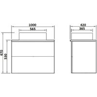 Тумба под раковину Orange Otto Ot-100TuGLASS подвесная Белый глянцевый — фото 7, Мебель для ванной