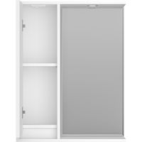 Зеркало со шкафом Brevita Balaton 65 L BAL-04065-01-Л с подсветкой Белое матовое — фото 3, Мебель для ванной