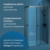 Душевой уголок AM.PM X-Joy 100х80 W94G-403-10080-BТ профиль Черный матовый стекло прозрачное — фото 3, Душевые уголки