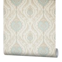 Обои Fipar Grand Classic R 28013 Винил на флизелине (1,06*10,05) Бежевый/Бирюзовый, Орнамент — фото 2, Обои для стен