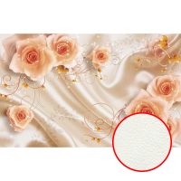 Фреска Ortograf 3D 6651 Фактура флок FLK Флизелин (3,1*1,95) Оранжевый/Бежевый, Цветы — фото 1, Фрески