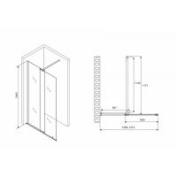Душевая перегородка Abber Komfort 120 профиль Черный стекло прозрачное арт-AG09120B — фото 7, Душевые перегородки