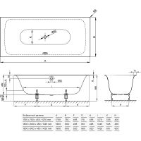 Стальная ванна Bette Lux 170x75 3440-000 PLUS с шумоизоляцией и антигрязевым покрытием — фото 11, Ванны