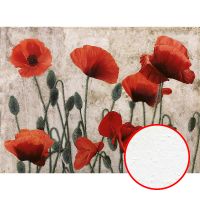 Фреска Ortograf Цветы 11834 Фактура бархат FX Флизелин (2,7*2,7) Бежевый/Зеленый/Красный, Цветы/Живопись — фото 1, Фрески