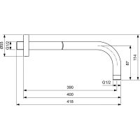 Кронштейн для верхнего душа Ideal Standard Ideal Rain B9445XG Silk Black — фото 5, Кронштейны для верхнего душа