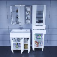 Тумба под раковину СанТа Лондон 80 224018 Белая — фото 5, Тумбы под раковину