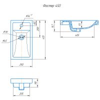 Раковина Кировит Фостер 450 Белая — фото 4, Раковины встраиваемые сверху